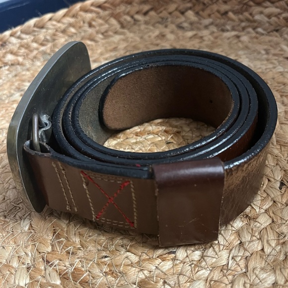 Mens vintage Analog leather belt. - Picture 2 of 4